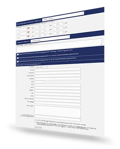 Form editor of the real estate software